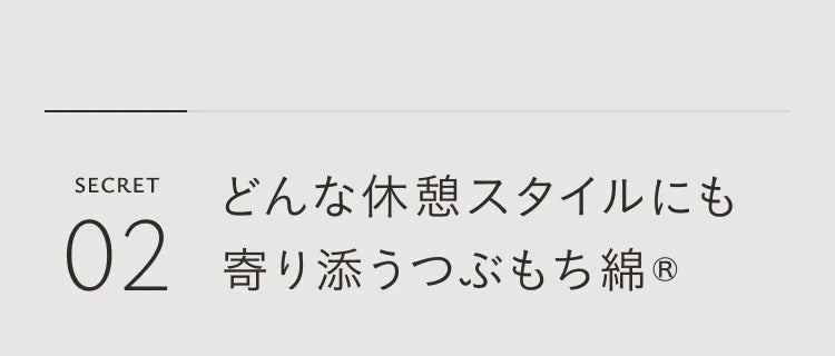 どんな休憩スタイルにも寄り添うつぶもち綿®